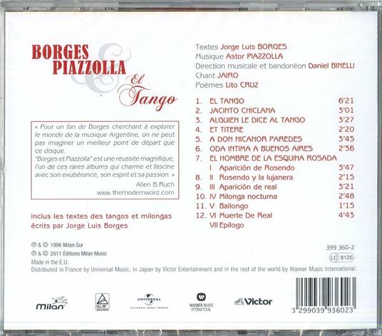 El Tango - CD Audio di Astor Piazzolla,Jorge Luis Borges - 2