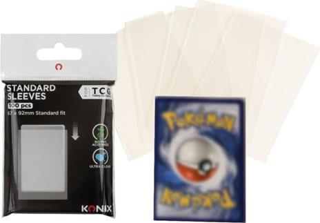 Bustine protettive con 100 tasche, compatibili con Magic: The Gathering e Pokémon - Trasparente