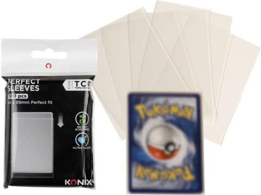 Bustine protettive con 100 tasche, compatibili con Magic: The Gathering e Pokémon - Trasparente