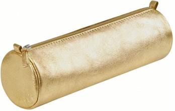 Cartoleria Astuccio tombolino trousse Clairefontaine in pelle iridescente. Oro Clairefontaine