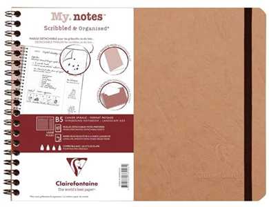Cartoleria Quaderno spiralato Age Bag, My.Notes 25x19 marg.stacc 60F Rig. Cognac Clairefontaine