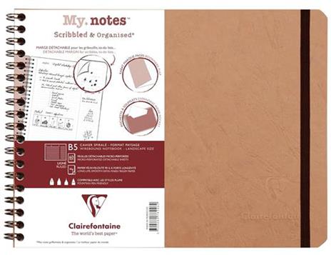 Quaderno spiralato Age Bag, My.Notes 25x19 marg.stacc 60F Rig. Cognac
