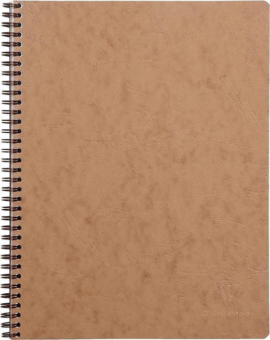 Age Bag Taccuino A4 + spiralato 22,5x29,7cm, 160 pagine, 4 fori a righe Cognac