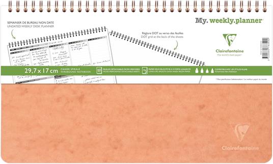 Taccuino spiralato Age Bag, My.Weekly Planner 29,7x17cm 60F pre-stamp. Stacc Cognac