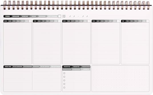 Taccuino spiralato Age Bag, My.Weekly Planner 29,7x17cm 60F pre-stamp. Stacc Cognac - 2