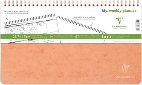 Taccuino spiralato Age Bag, My.Weekly Planner 29,7x17cm 60F pre-stamp. Stacc Cognac - 5