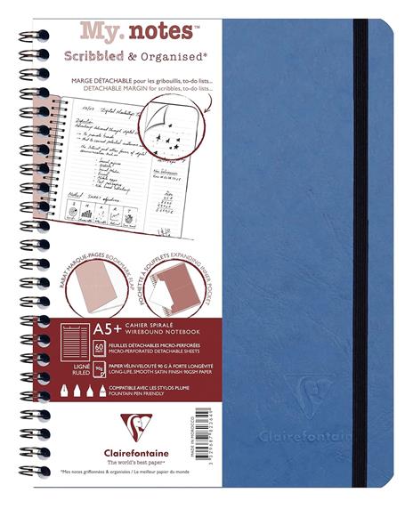 Quaderno spiralato Age Bag, My.Notes 16x21 marg.stacc. 60F Rig. Blu