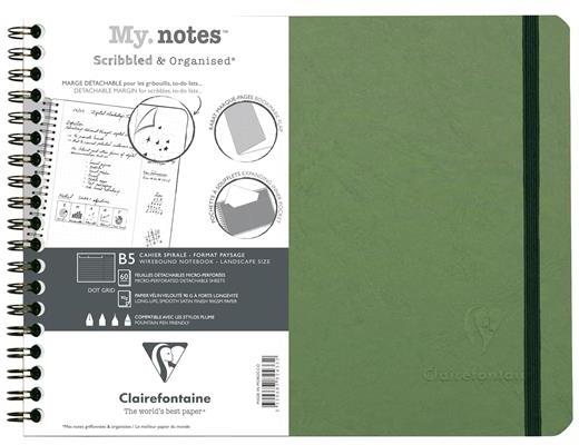 Quaderno spiralato Age Bag, My.Notes 25x19 marg.stacc 60F DOT Verde