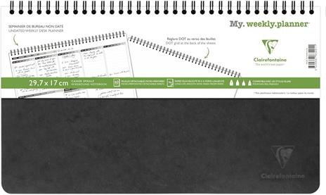 Taccuino spiralato Age Bag, My.Weekly Planner 29,7x17cm 60F pre-stamp.stacc.Nero