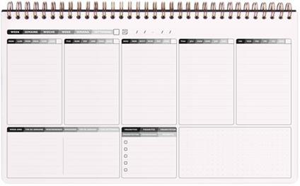 Taccuino spiralato Age Bag, My.Weekly Planner 29,7x17cm 60F pre-stamp.stacc.Nero
