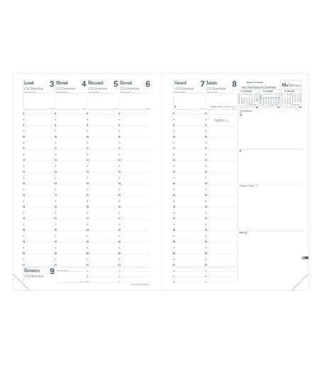 Agenda settimanale 2026, Quo Vadis, 13 mesi, MINISTRO, con rubrica IT, Impala nero - 16 x 24 cm  - 2