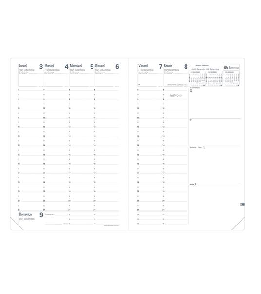 Agenda settimanale 2026, Quo Vadis, 13 mesi, MINISTRO, con rubrica IT, Impala nero - 16 x 24 cm  - 2