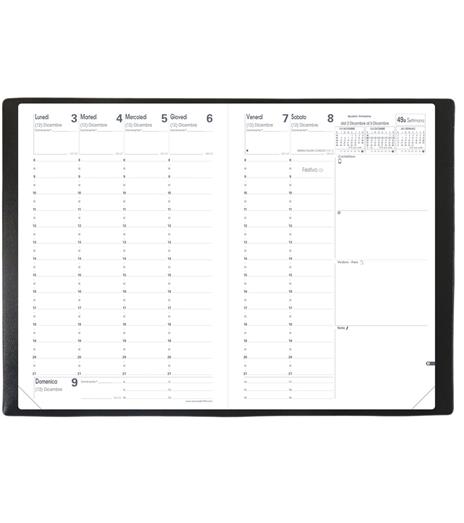 Agenda settimanale 2026, Quo Vadis, 13 mesi, MINISTRO, con rubrica IT, Impala nero - 16 x 24 cm  - 3