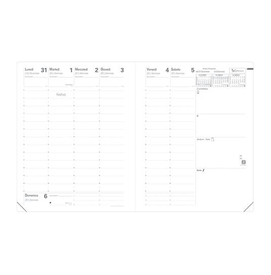 Agenda settimanale 2026, Quo Vadis, 13 mesi, Presidente, con rubrica, italiano, Impala nero - 21 x 27 cm  - 2