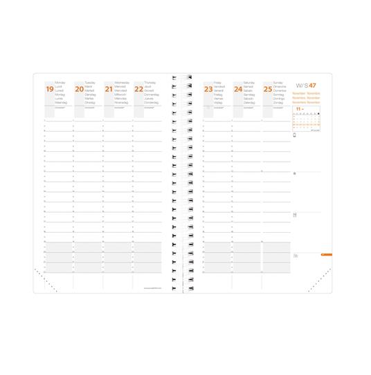 Agenda settimanale 2025, Quo Vadis, 13 mesi, TIME&LIFE POCKET con rubrica, IT blu cangiante, con elastico - 10 x 15 cm - 2