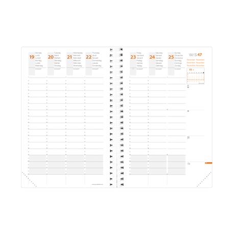 Agenda settimanale 2026, Quo Vadis, 13 mesi, Time&Life POCKET, con rubrica, rosa cangiante, con elastico - 10 x 15 cm  - 7