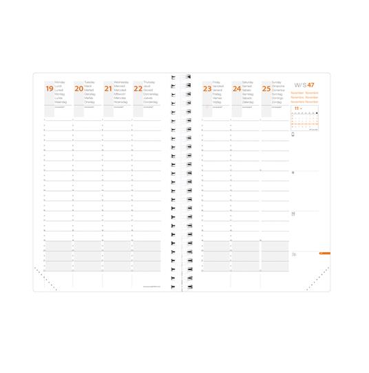 Agenda settimanale 2026, Quo Vadis, 13 mesi, Time&Life POCKET, con rubrica, rosa cangiante, con elastico - 10 x 15 cm  - 7