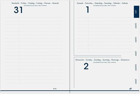 Agenda Quo Vadis EUROTEXTAGENDA 2025-2026, 12 Mesi, giornaliera, R Equology Rosso, multilingue, Aug/Jul - 12 x 17 cm - 5