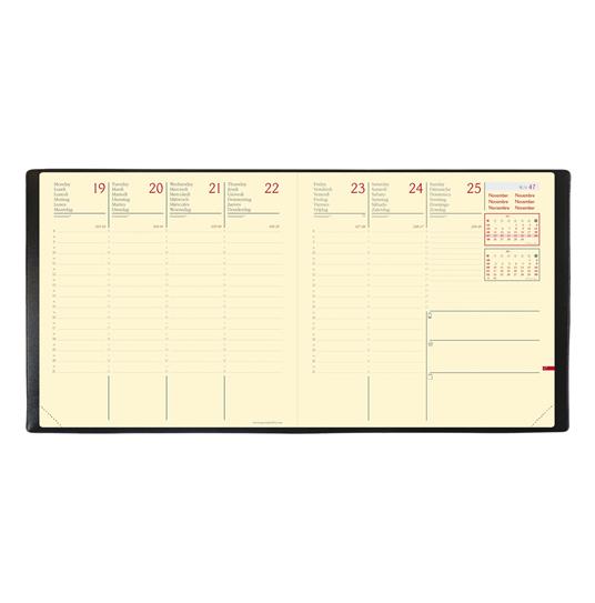 Agenda settimanale 2026, Quo Vadis, 13 mesi, Esecutivo PREST fas, multingue, Silk blu, con elastico - 16 x 16 cm  - 3