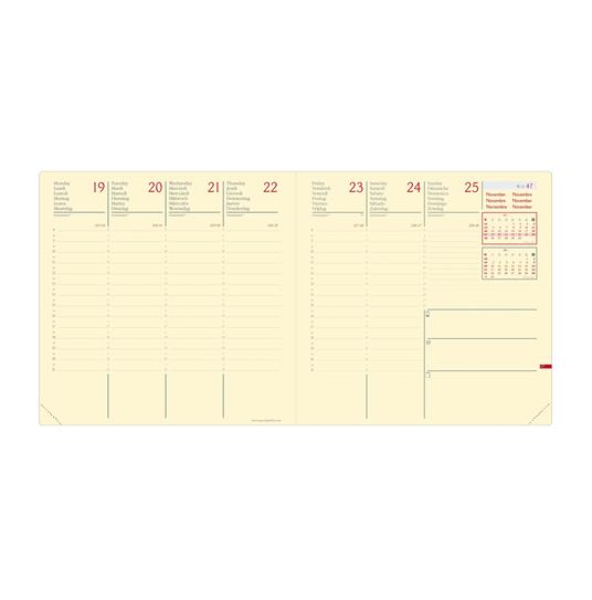 Agenda settimanale 2026, Quo Vadis, 13 mesi, Esecutivo PREST fas, multingue, Silk blu, con elastico - 16 x 16 cm  - 8
