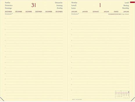Agenda giornaliera 2025, Quo Vadis, 12 mesi, DAILY 24 PREST, multilingue, Silk, con elastico nero - 16 x 24 cm - 2