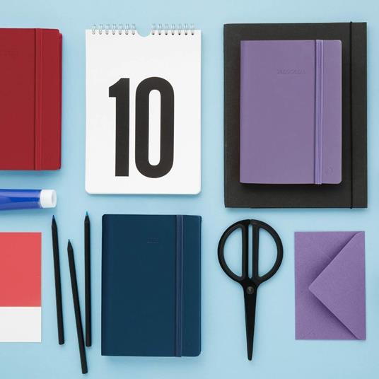 Agenda giornaliera 2025, Quo Vadis, 12 mesi, DAILY POCKET, multilingue, Silk nero, con elastico - 8,5 x 13 cm - 3