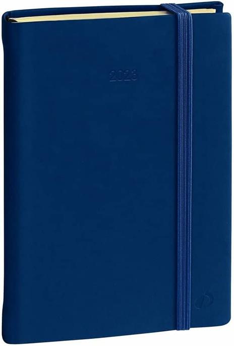 Agenda giornaliera 2025, Quo Vadis, 12 mesi, DAILY POCKET, multilingue, Silk blu, con elastico - 8,5 x 13 cm