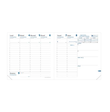 Agenda settimanale 2025, Quo Vadis, 13 mesi, Esecutivo, con rubrica, italiano, Club blu navy - 16 x 16 cm - 4