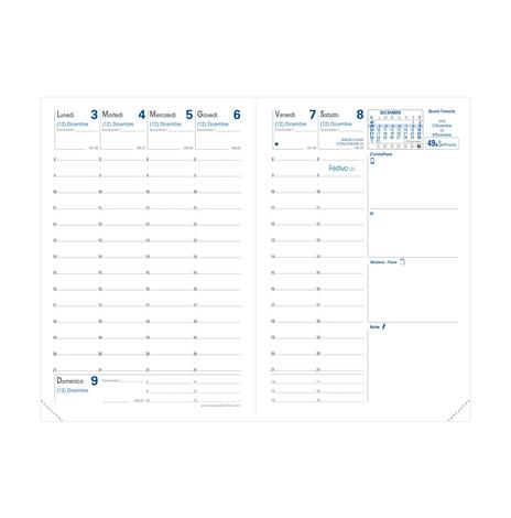 Agenda settimanale 2026, Quo Vadis, 13 mesi, Affari, con rubrica, italiano, Club lampone - 10 x 15 cm  - 2