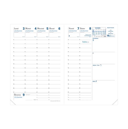 Agenda settimanale 2026, Quo Vadis, 13 mesi, Affari, con rubrica, italiano, Club lampone - 10 x 15 cm  - 2