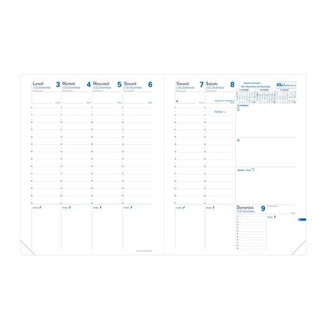 Agenda settimanale 2026, Quo Vadis, 13 mesi, Trinote, con rubrica, italiano, Club blu navy - 18 x 24 cm  - 6