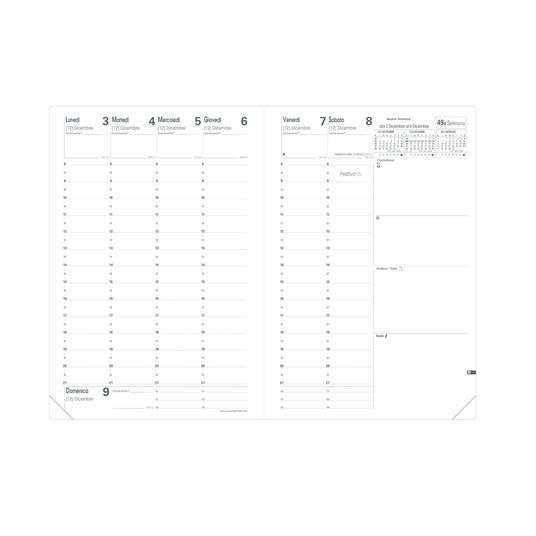 Agenda settimanale 2025, Quo Vadis, 13 mesi, MINISTRO, con rubrica IT, Calypso blu metallizzato - 16 x 24 cm - 3