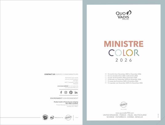 Agenda settimanale 2026, Quo Vadis, 13 mesi, Ministro pastel verde - 16 x 24 cm  - 5
