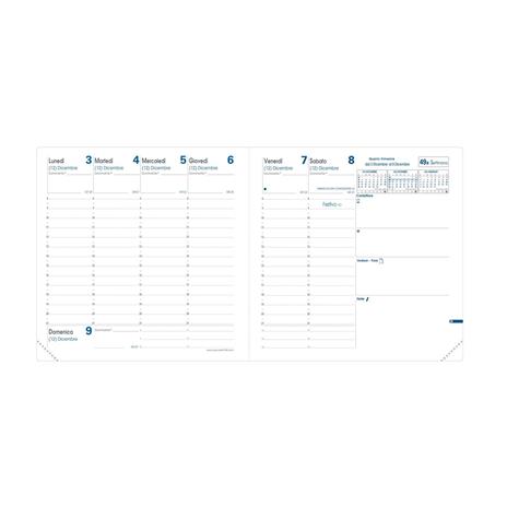 Agenda settimanale 2026, Quo Vadis, 13 mesi, Esecutivo, con rubrica, italiano, Roma blu navy - 16 x 16 cm  - 2