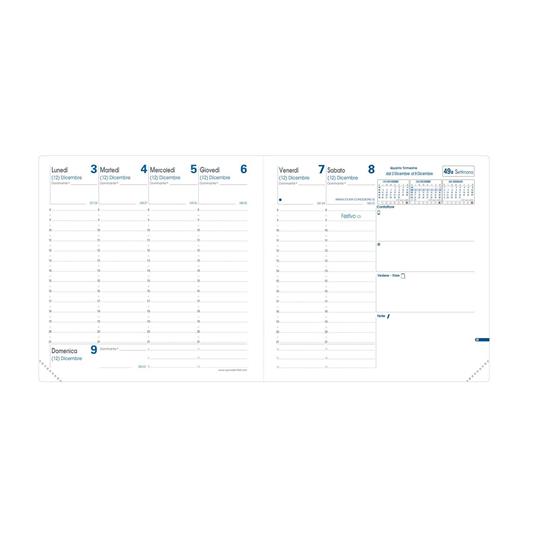 Agenda settimanale 2026, Quo Vadis, 13 mesi, Esecutivo, con rubrica, italiano, Roma blu navy - 16 x 16 cm  - 2