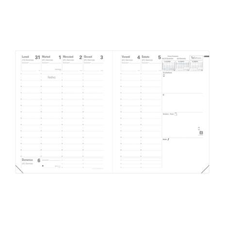 Agenda settimanale 2026, Quo Vadis, 13 mesi, Presidente, con rubrica, italiano, Roma blu navy - 21 x 27 cm  - 2