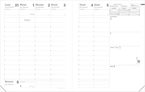 Agenda settimanale 2026, Quo Vadis, 13 mesi, Presidente, con rubrica, italiano, verde inglese - 21 x 27 cm  - 2