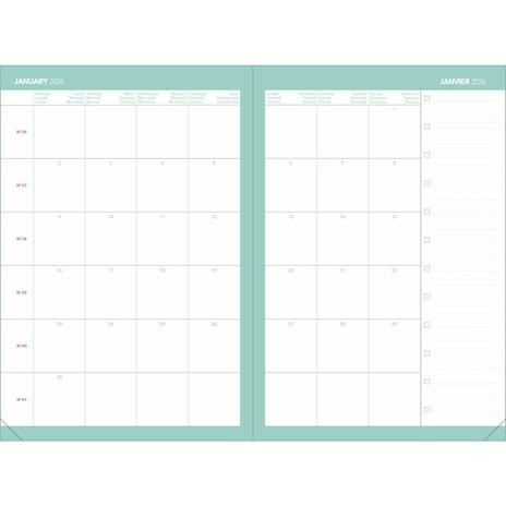 Agenda Affari 2026 Quo Vadis, 13 mesi, settimanale, Calypso verde - 10 x 15 cm  - 4