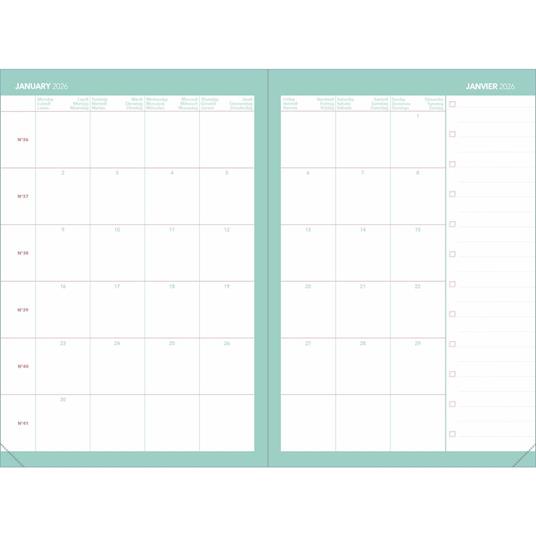 Agenda Affari 2026 Quo Vadis, 13 mesi, settimanale, Calypso verde - 10 x 15 cm  - 4