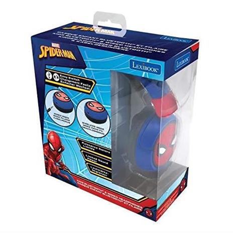 Lexibook Spiderman Cuffie Bluetooth 2 in 1 Stereo Senza Fili cablato, cassaforte per Bambini per Ragazze, Pieghevole, Regolabile, Rosso/Blu - 3