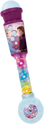 Lexibook- Disney Frozen Microfono Bambini, Giocattolo Musicale, Altoparlante Integrato, effeti Luminosi, Presa Cavo aux-in, Viola/Blu