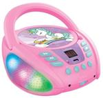 Lettore CD portatile Bluetooth Unicorn con effetti di luce e USB