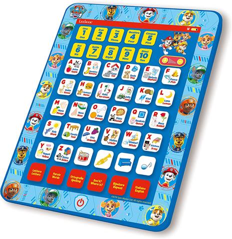 Lexibook Touchscreen ed Effetti sonori Paw Patrol, Tablet bilingue per Imparare Lettere, Numeri, vocabolario e Musica, Lingue Italiano/Inglese, Blue - 2