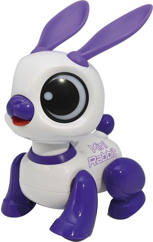 Coniglio robot con effetti luminosi e sonori, controllato tramite battito di mani