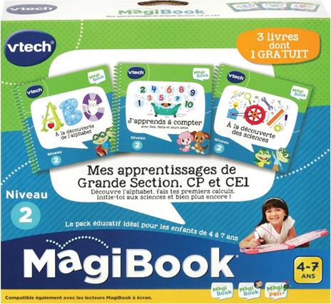 VTech MagiBook Mes apprentissages de Grande Section, CP et CE1 (ABC À la découverte de l'Alphabet, À la découverte des sciences, J'apprends à compter avec Rex; Bella et leurs amis) - 2