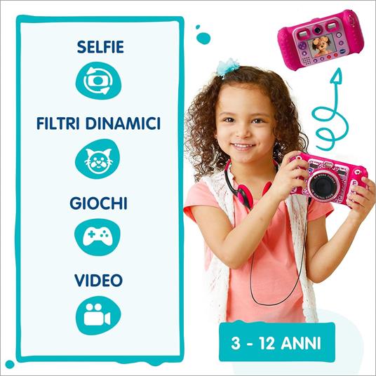 Kidizoom Duo Dx Rosa, Macchina Fotografica per Bambini con +75 Filtri - 5