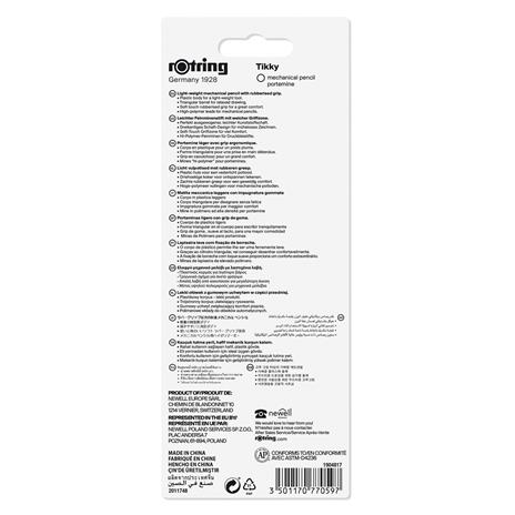 Portamine Rotring Tikky con mina 0,50 mm, più gomma e 12 mine - 7