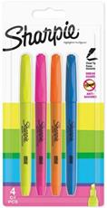 Cartoleria Evidenziatore Sharpie Pocket Accent punta scalpello. Confezione da 4. Giallo, rosa, blu, verde Sharpie