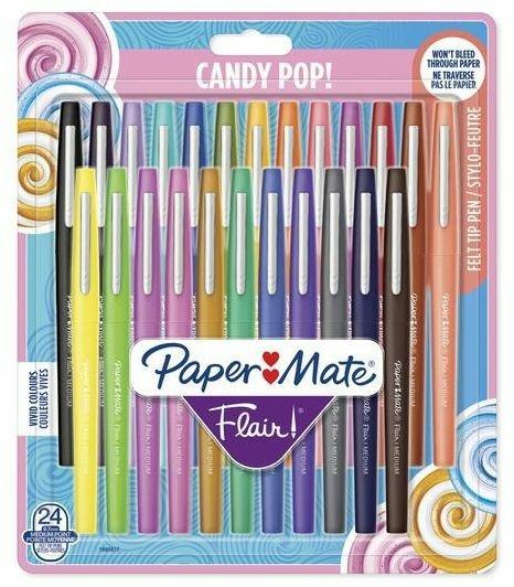 Penna Papermate Flair-Nylon Candy Pop Colori Assortiti - Blister da 24