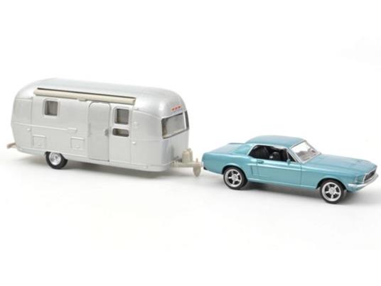 Norev Nv270582 Ford Mustang 1968 Metallic Blue E Airstream Caravan 1:43 Modellino